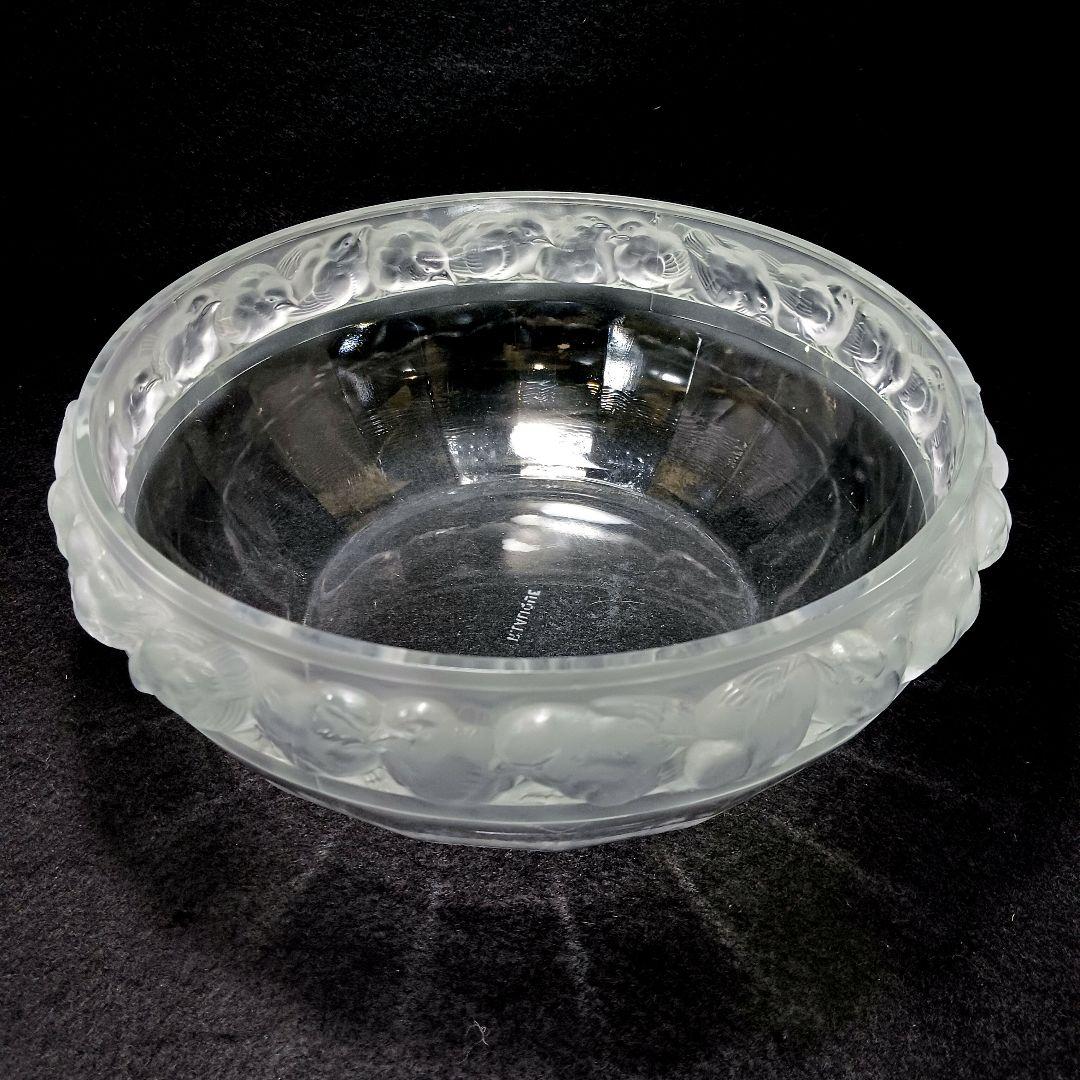 Y2946 ルネ・ラリック メゾンジュ 小鳥 ガラス鉢 直径23㎝ T