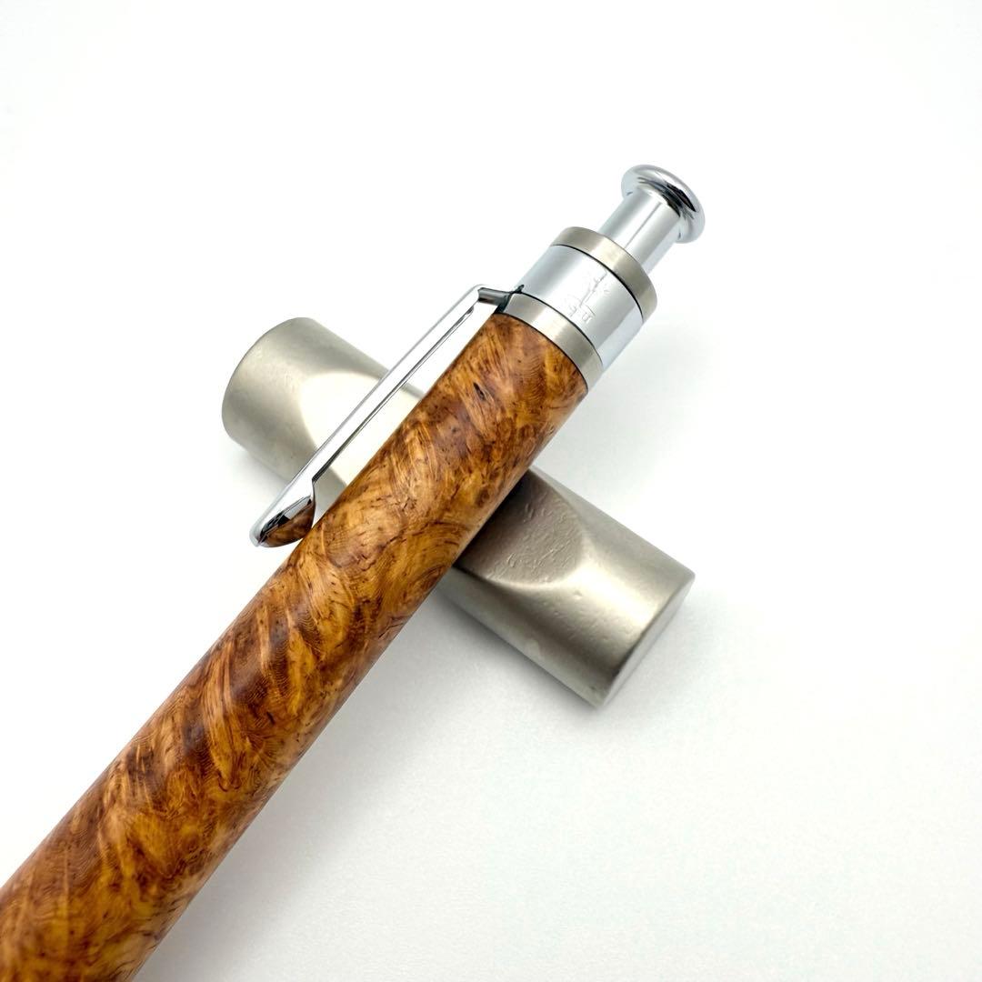 【真鍮パイプ】工房楔 シャーペン ペンシル楔 花梨こぶ杢 木軸ペン