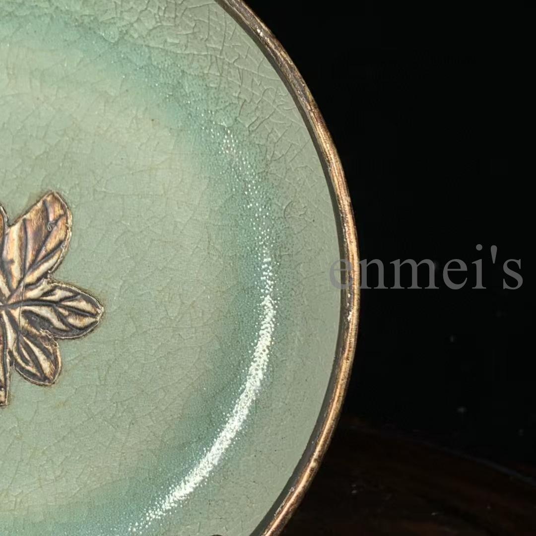 中国古美術・宋汝窯・汝窯・巻足洗・銀嵌細工・古陶磁・茶道具・書道具・飾皿・置物