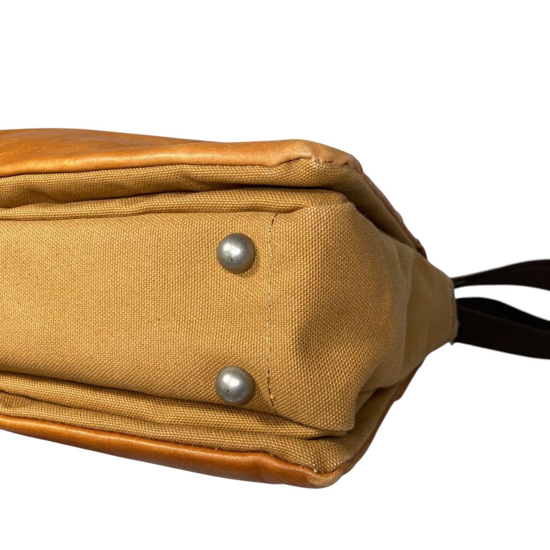 バギーポート 神戸 2way ビジネスバッグ 本革 帆布 A4 キャメル メンズ