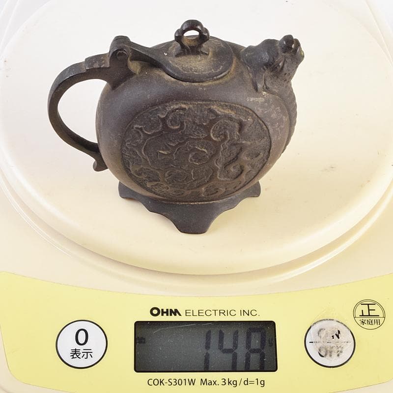 中国　古銅　獣口水滴　在銘　V　R9145