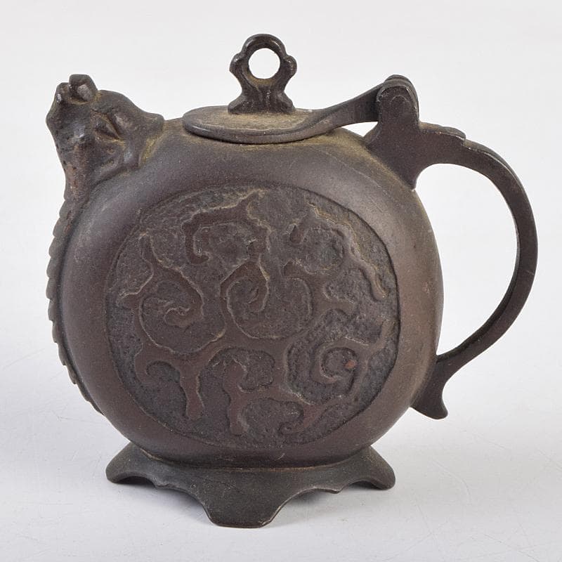 中国　古銅　獣口水滴　在銘　V　R9145