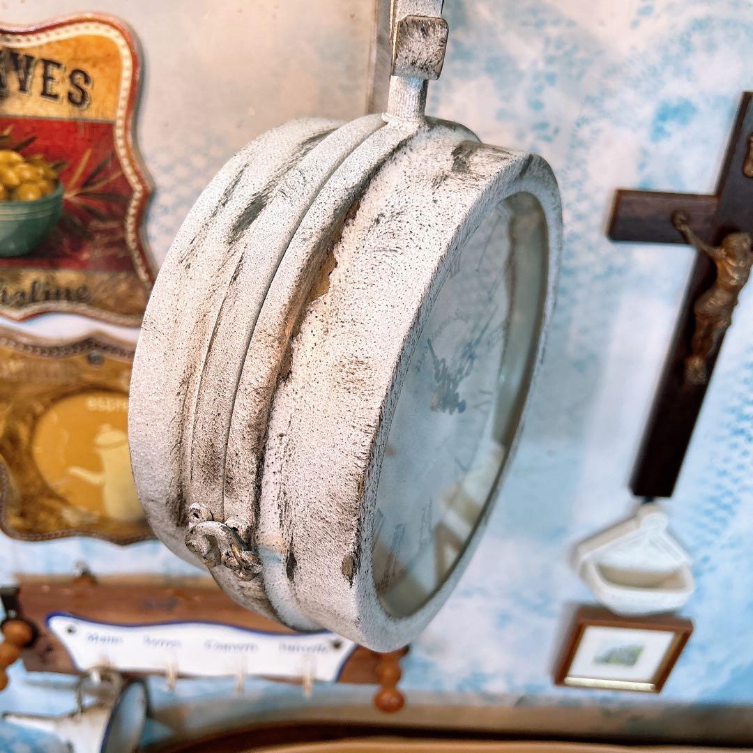 おしゃれな壁掛け時計 №.1 両面時計ウォールクロック アンティーク時計