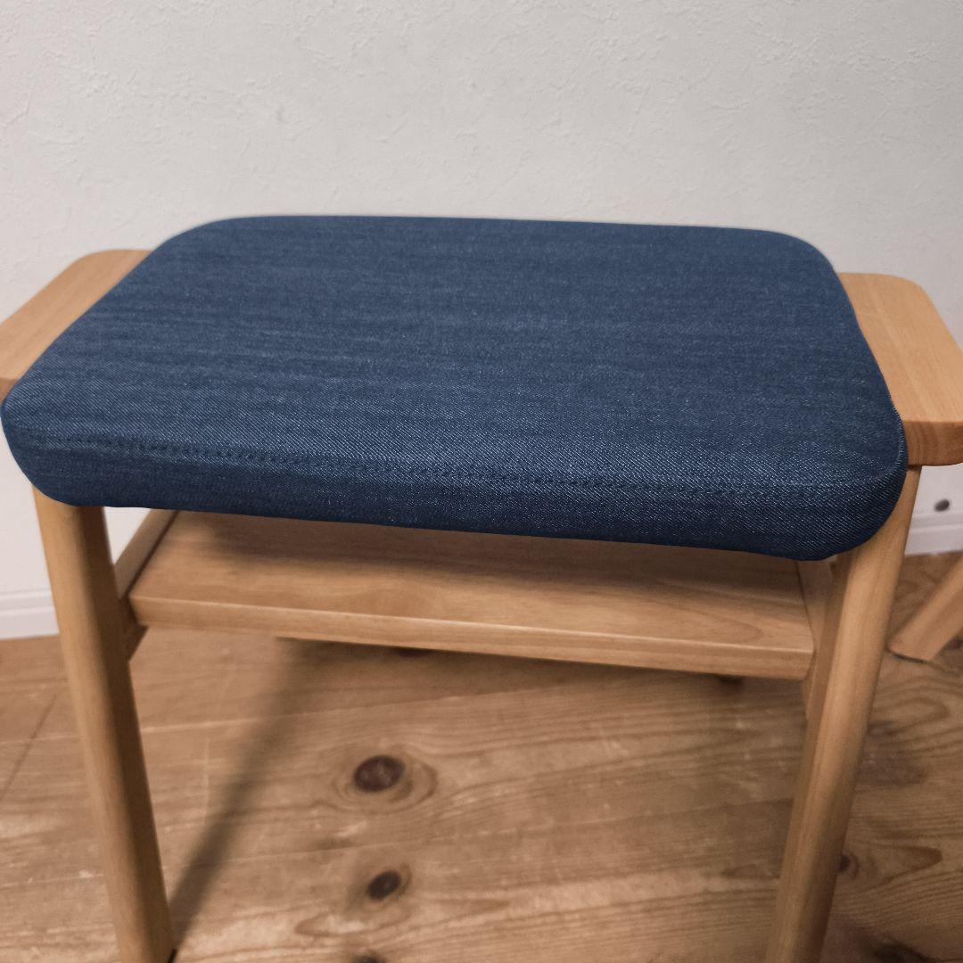 残反をつかったスタッキングスツール デニムネイビー2個セット　無印良品
