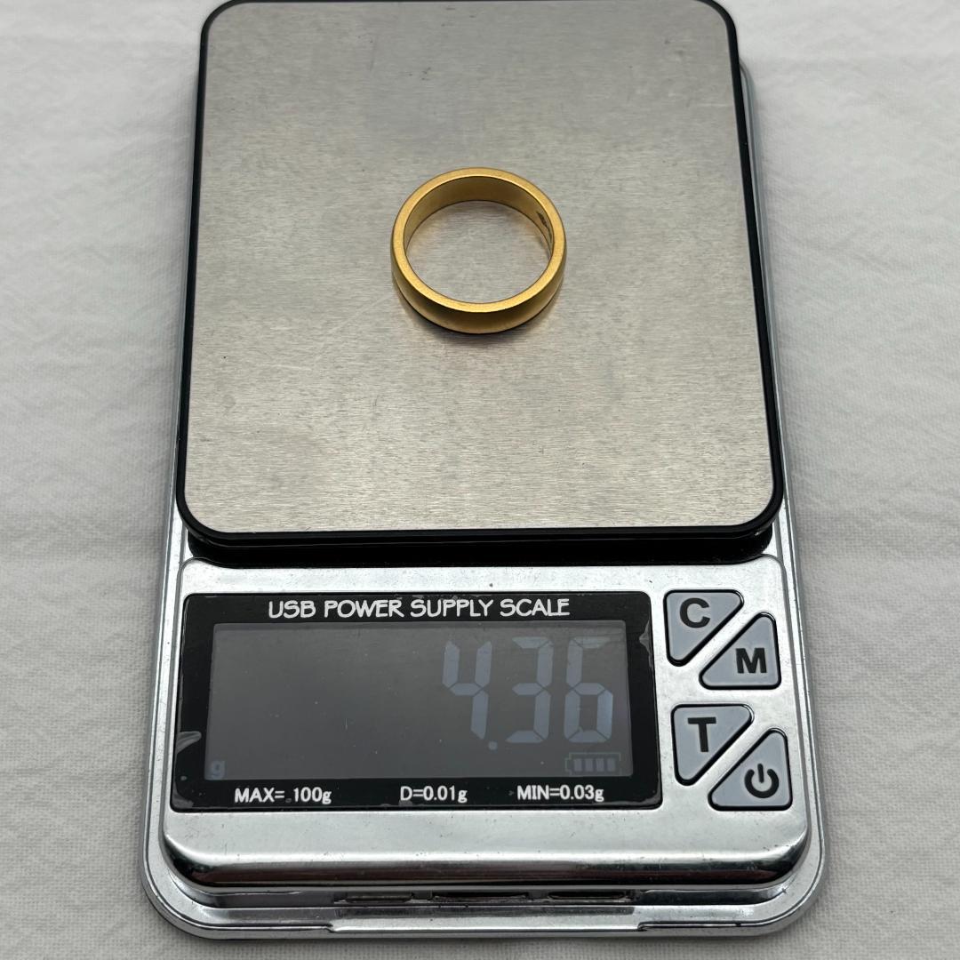 極美品 K18ゴールド マット仕上げ リング 4.36g 16号