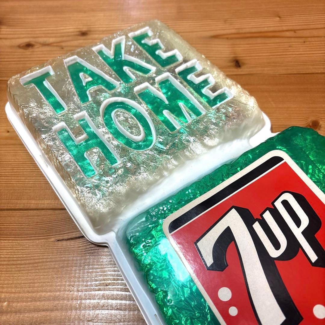 スーパーレア！ 1965年 セブンアップ エンボス 3D氷 看板 ストアサイン