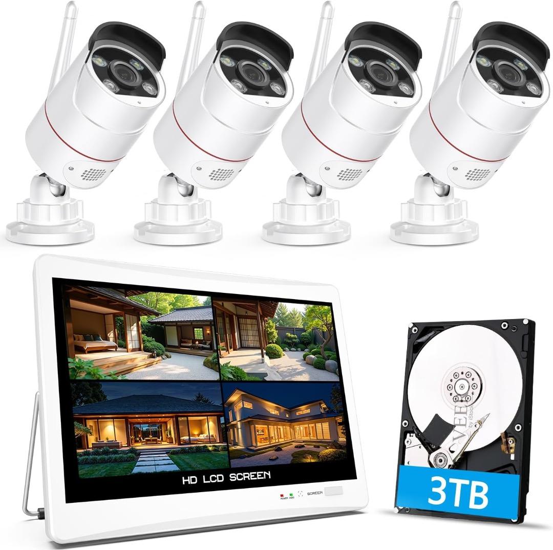 500万 高画素 夜間カラー 金属製　防犯カメラ 屋外 ワイヤレス　3TB 500万 高画素 夜間カラー 金属製 防犯カメラ 屋外 ワイヤレス 3TB