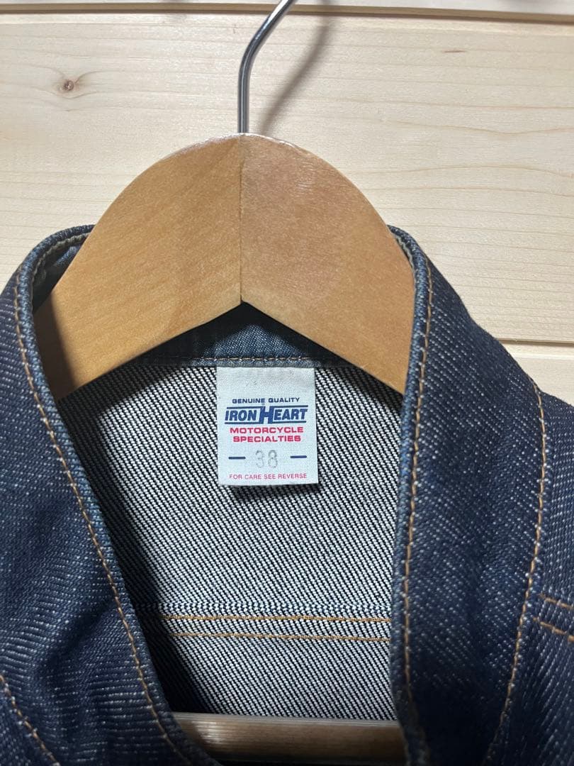アイアンハート IRON HEART ライダースジャケット インディゴ 38