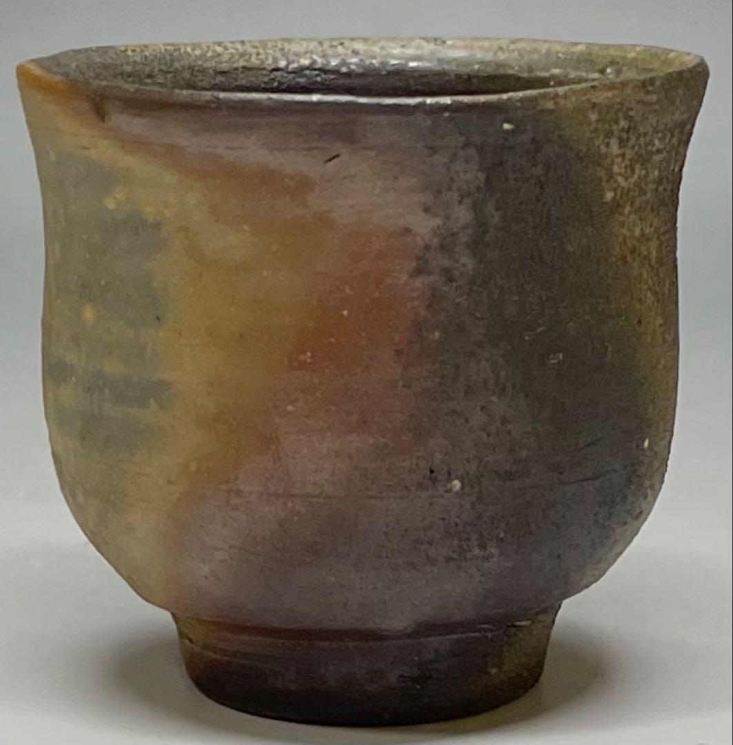 人間国宝　藤原雄　備前酒杯　ぐい呑　備前焼　共箱　共布　栞　y66