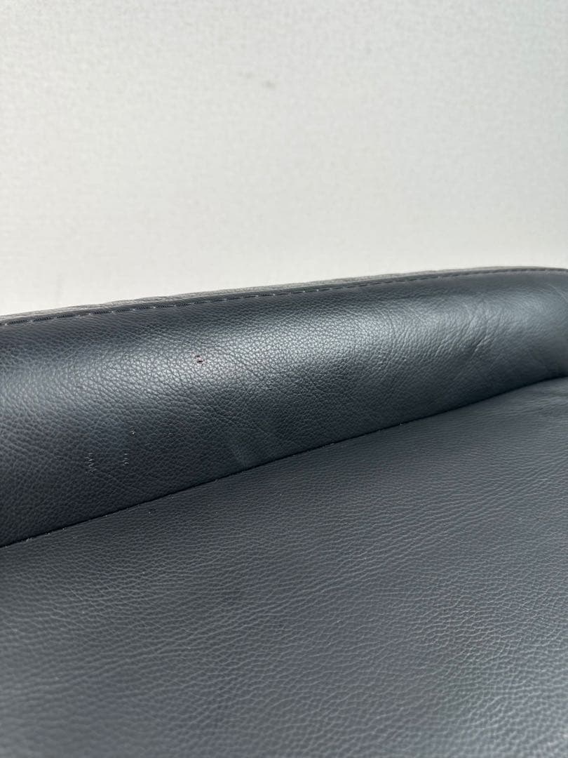 ロレンツォ イタリア スツール オットマン 本革 家具 ブラック ※i4※