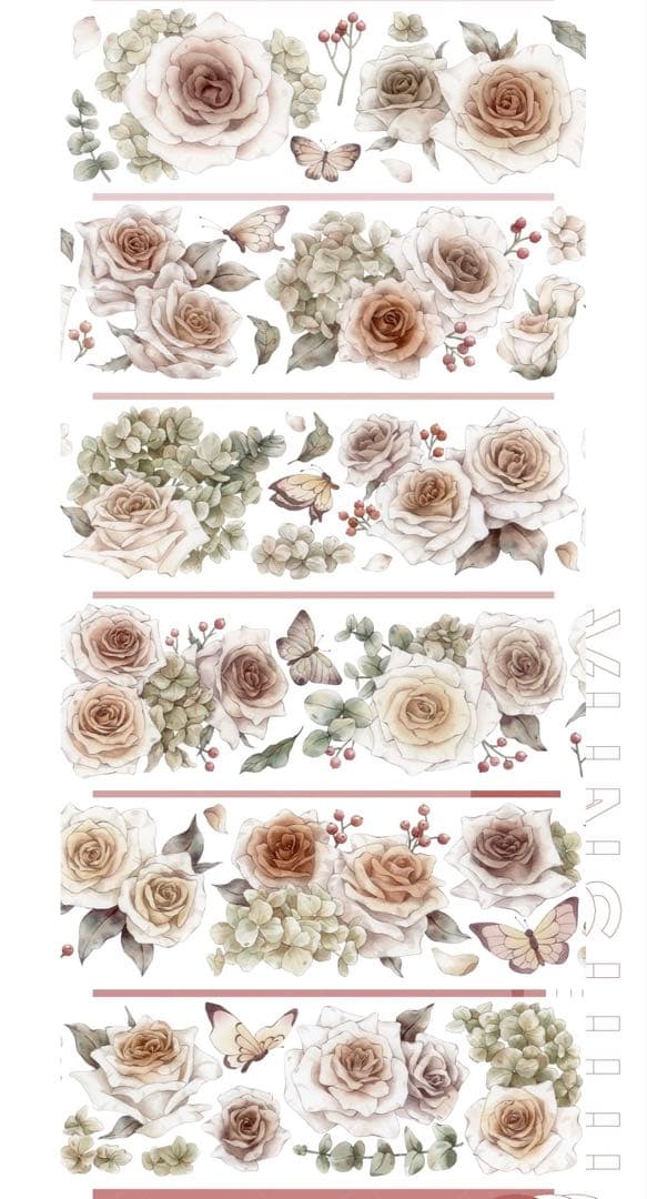 新品 薔薇故事シリーズ PETマスキングテープ マステ 5m