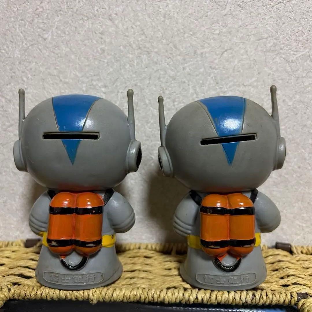 レトロ！】富士銀行 ぼくちゃん 宇宙飛行士 ソフビ貯金箱 ノベルティ
