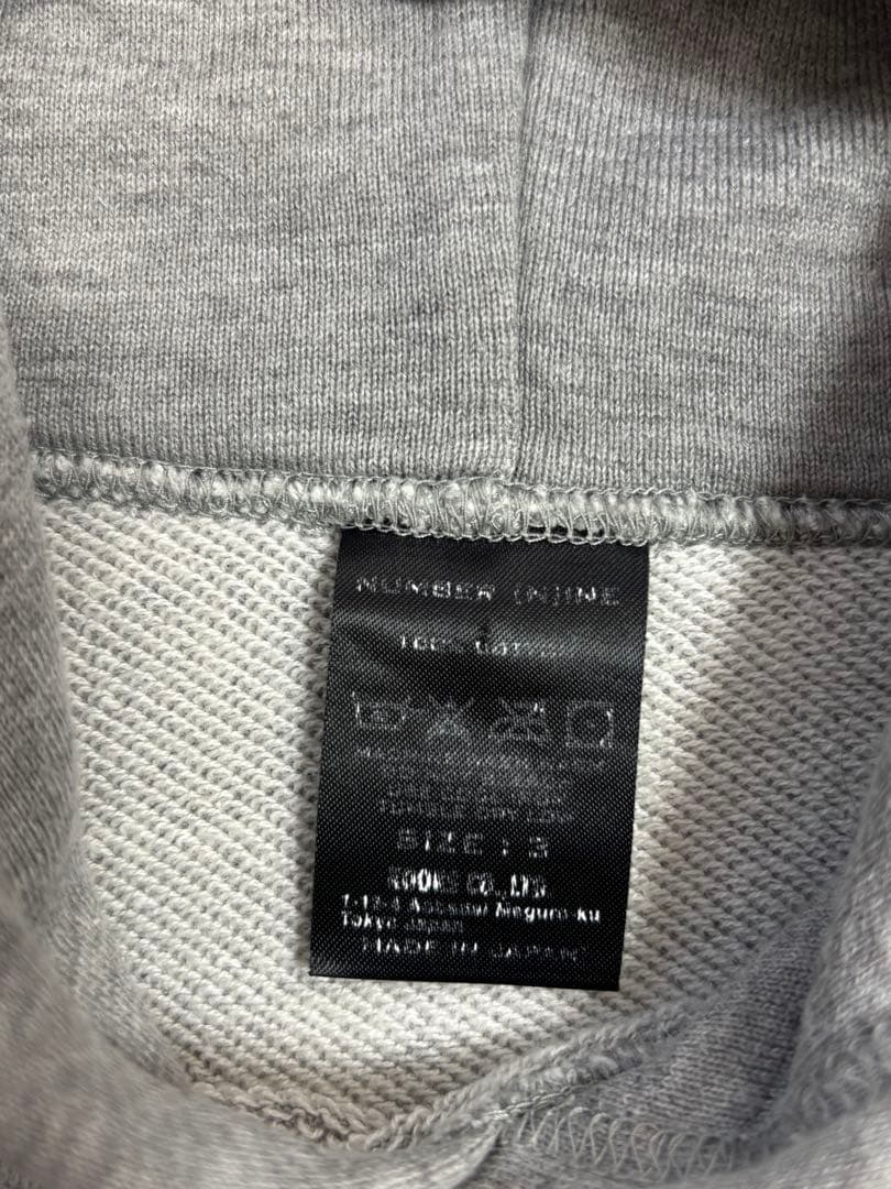 ナンバーナイン　ミッキーマウス グレー パーカー L