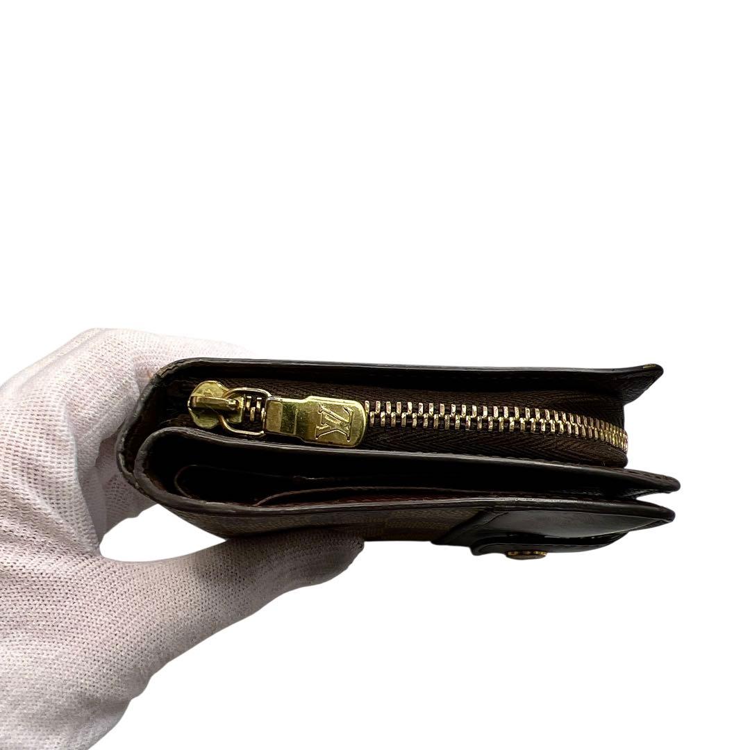 Louis Vuitton ダミエ コンパクトジップ 折り財布 7880 レディース