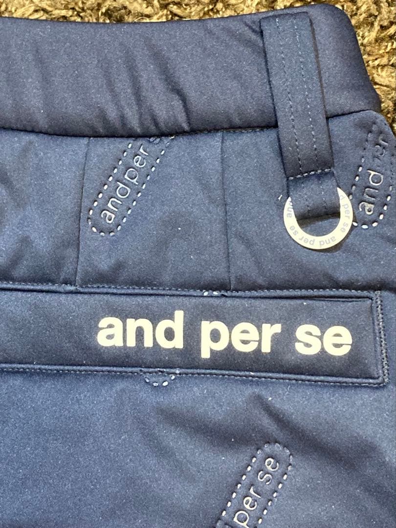 超美品【【【and per se 】】】アンパスィ★防寒パンツ★ネイビー★M