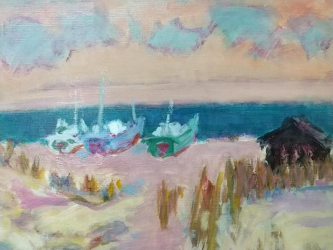 絵画「湘南の午後」P8 油絵