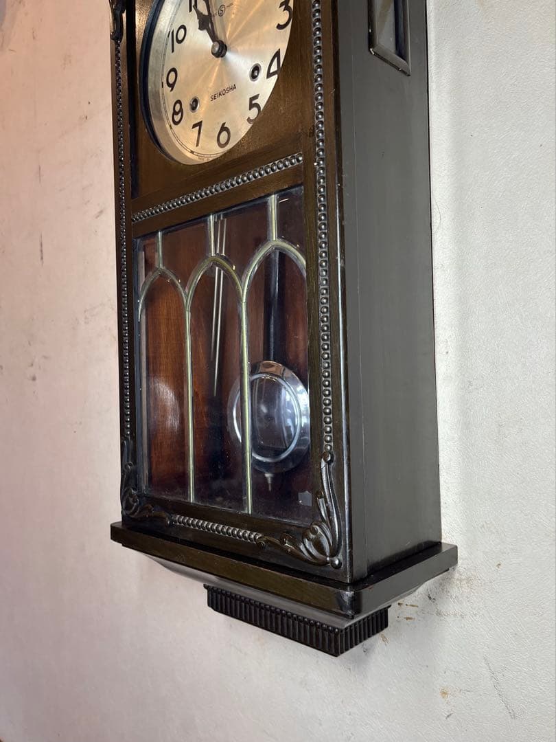 精工舎　アールデコ　柱時計　古時計　振り子　ゼンマイ　ボンボン　レトロ　雑貨