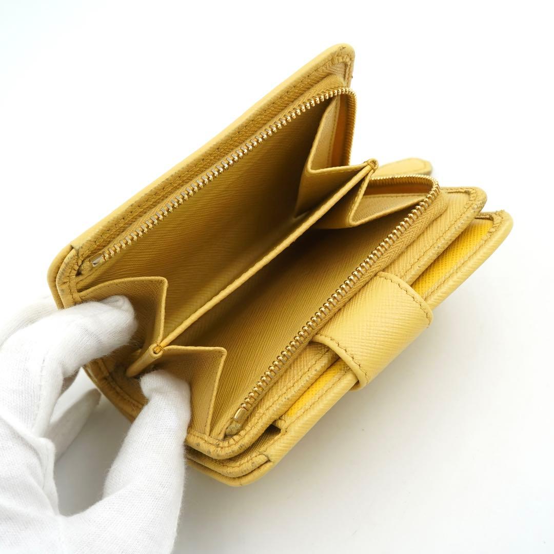 ✨新品未使用✨　PRADA ミニ財布　サフィアーノ　ベルト　L字　アイコン