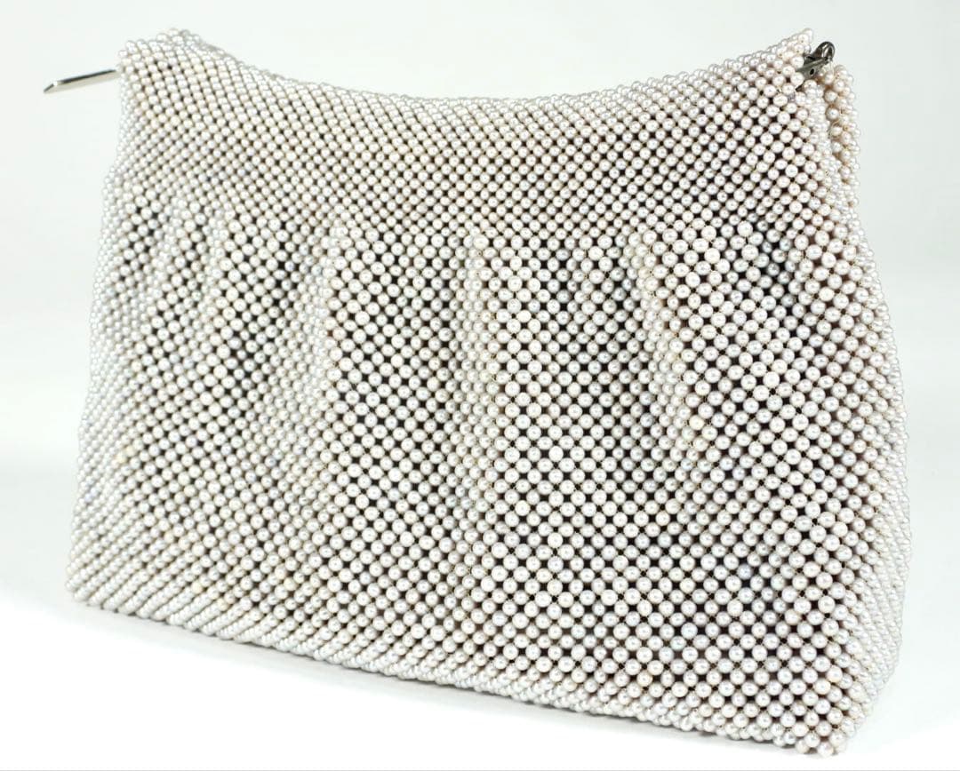 本真珠　パール　グレー ハンドバッグ 木箱付き