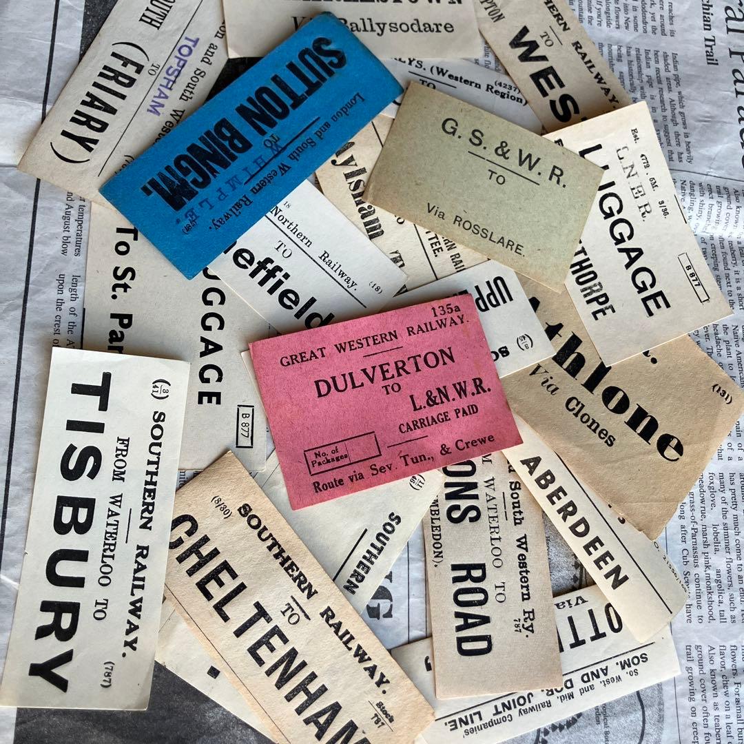 海外 ヴィンテージ 荷物 ラベル 20枚☆ ジャンクジャーナル 蚤の市