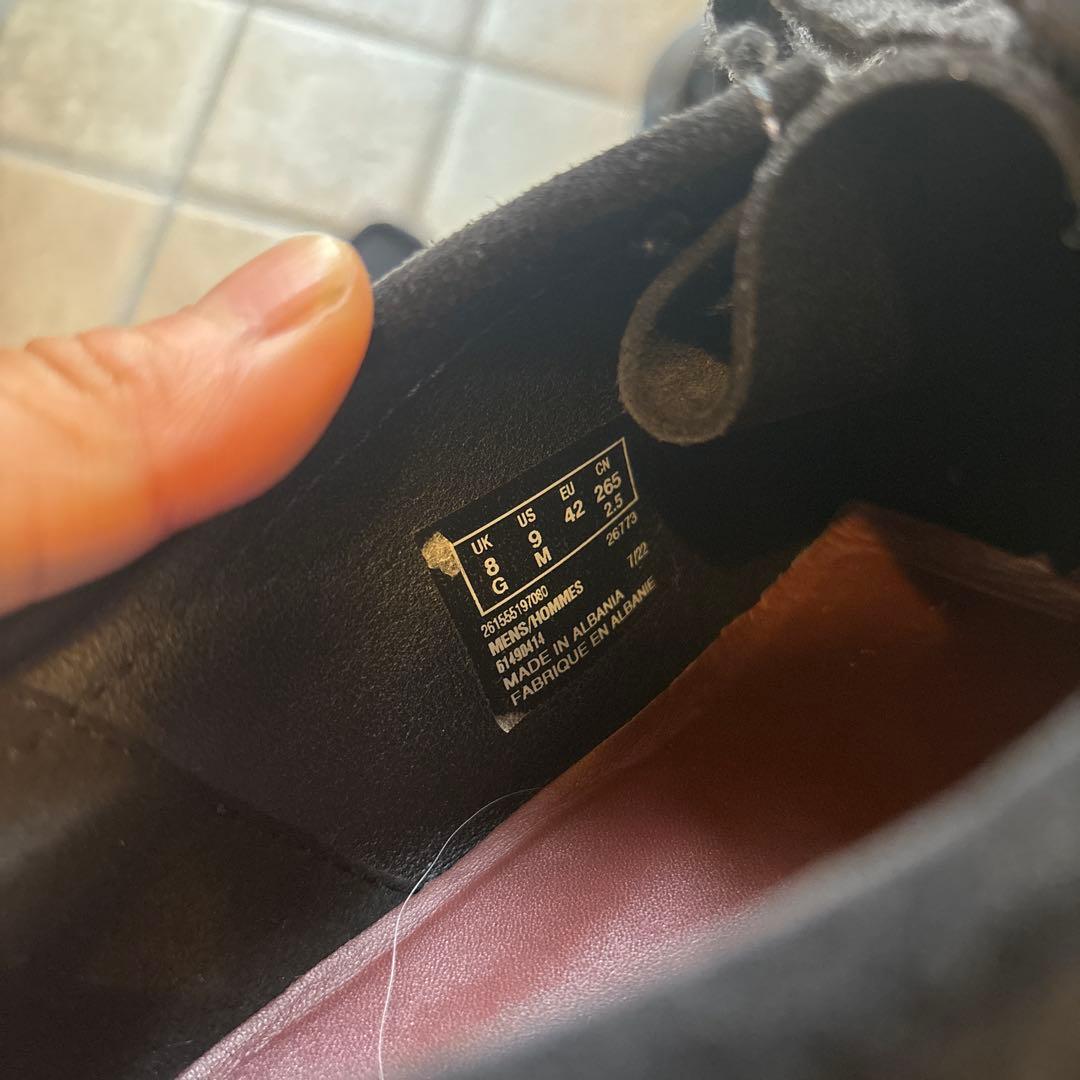 【美品】clarksクラークスワラビーブーツ スエード黒26cm