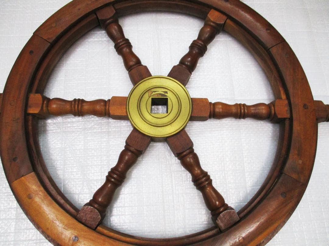 船舶木製バンドル 操舵輪 インテリア オブジェ