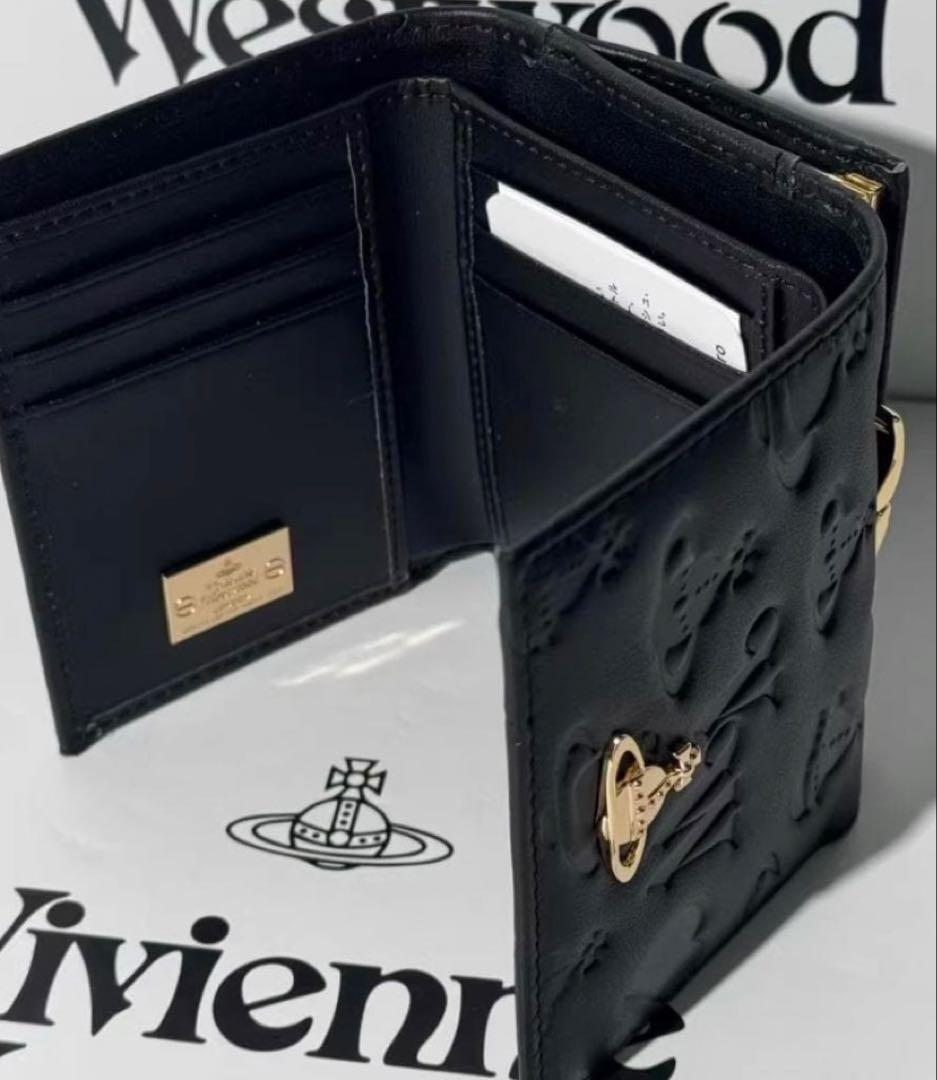 VVW いブラックエナメル型押しオーブ三つ折財布-110 - メルカリ