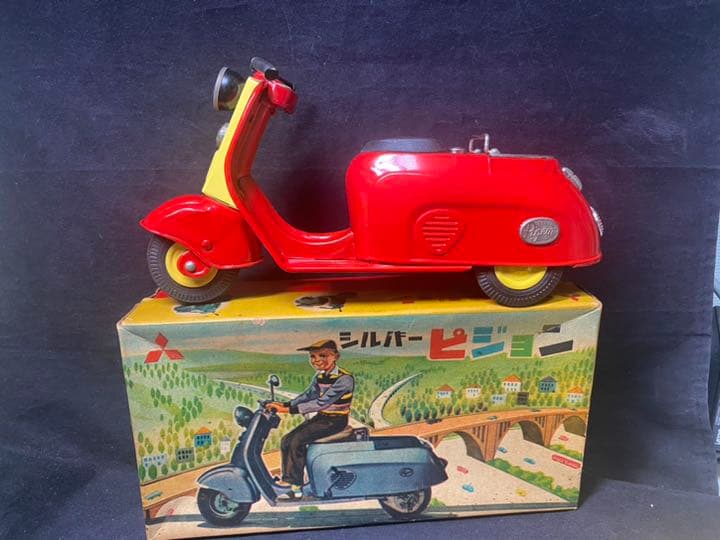 ⭐️希少！美品！萬代屋製三菱シルバーピジョンのブリキのスクーター