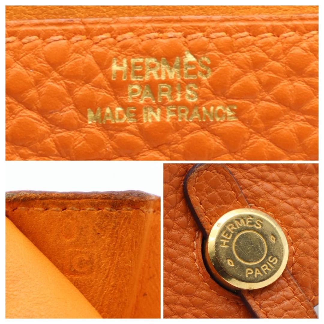 【極美品】HERMES ドゴン　ケース　オレンジ　小銭入れ
