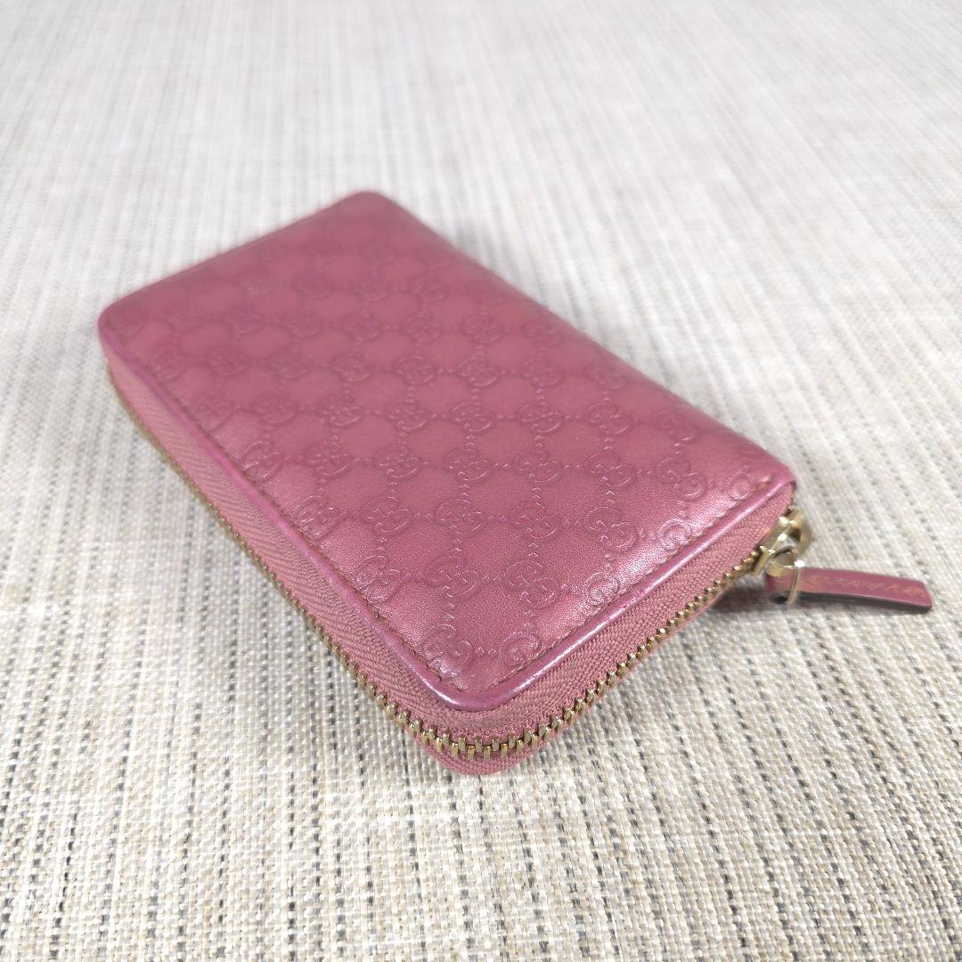 GUCCI　グッチ　マイクロ　グッチシマ　GG柄　レザー　小銭入れ　カードケース