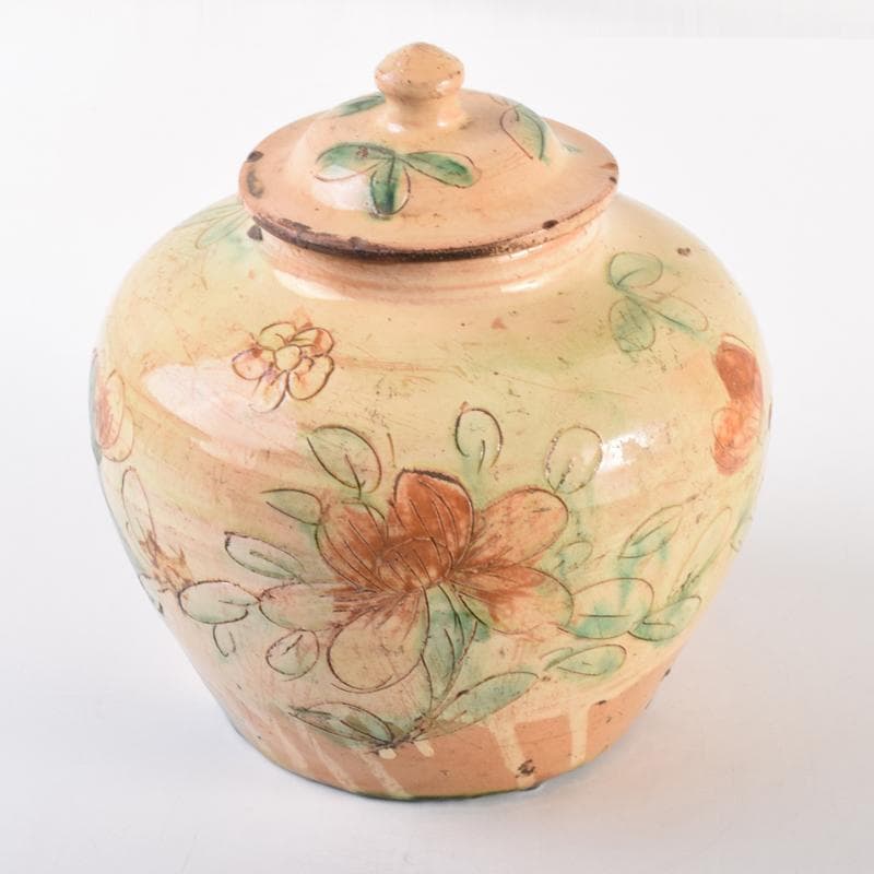 中国　唐三彩　花文　蓋壷　蓋物　C　6967 中国 唐三彩 花文 蓋壷 蓋物 C 6967 【公式通販】
