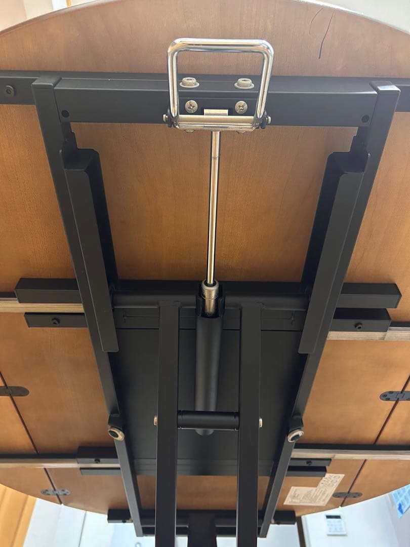 木製円形ダイニングテーブル 折りたたみ式