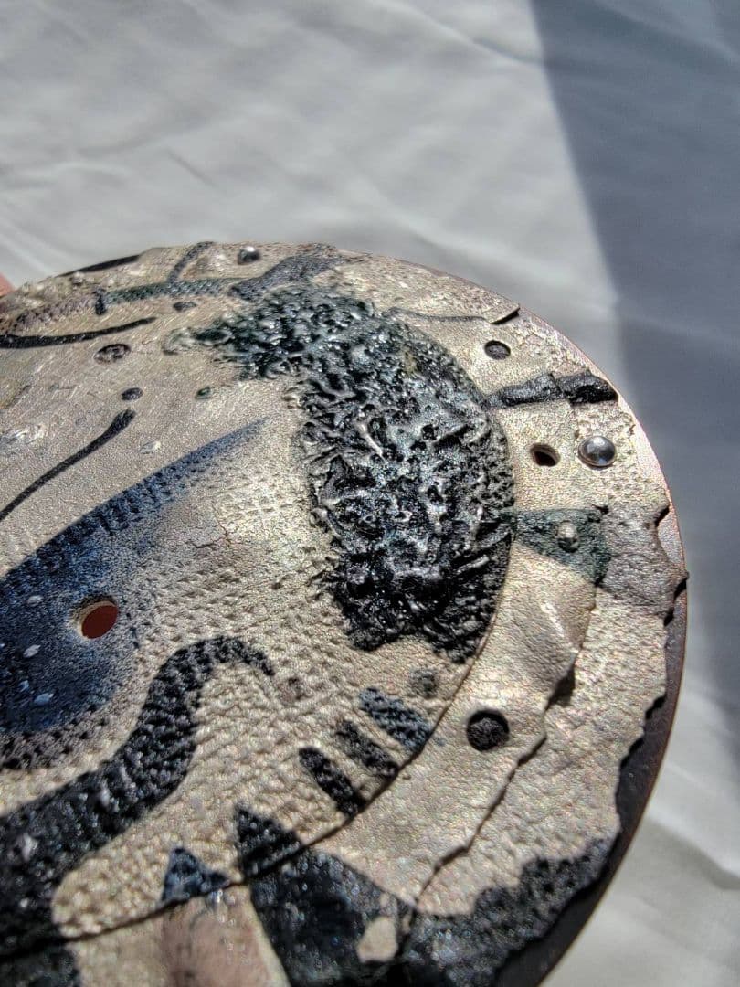 上枝久 希少 作家作品 純銀粘土 シルバー ブローチ