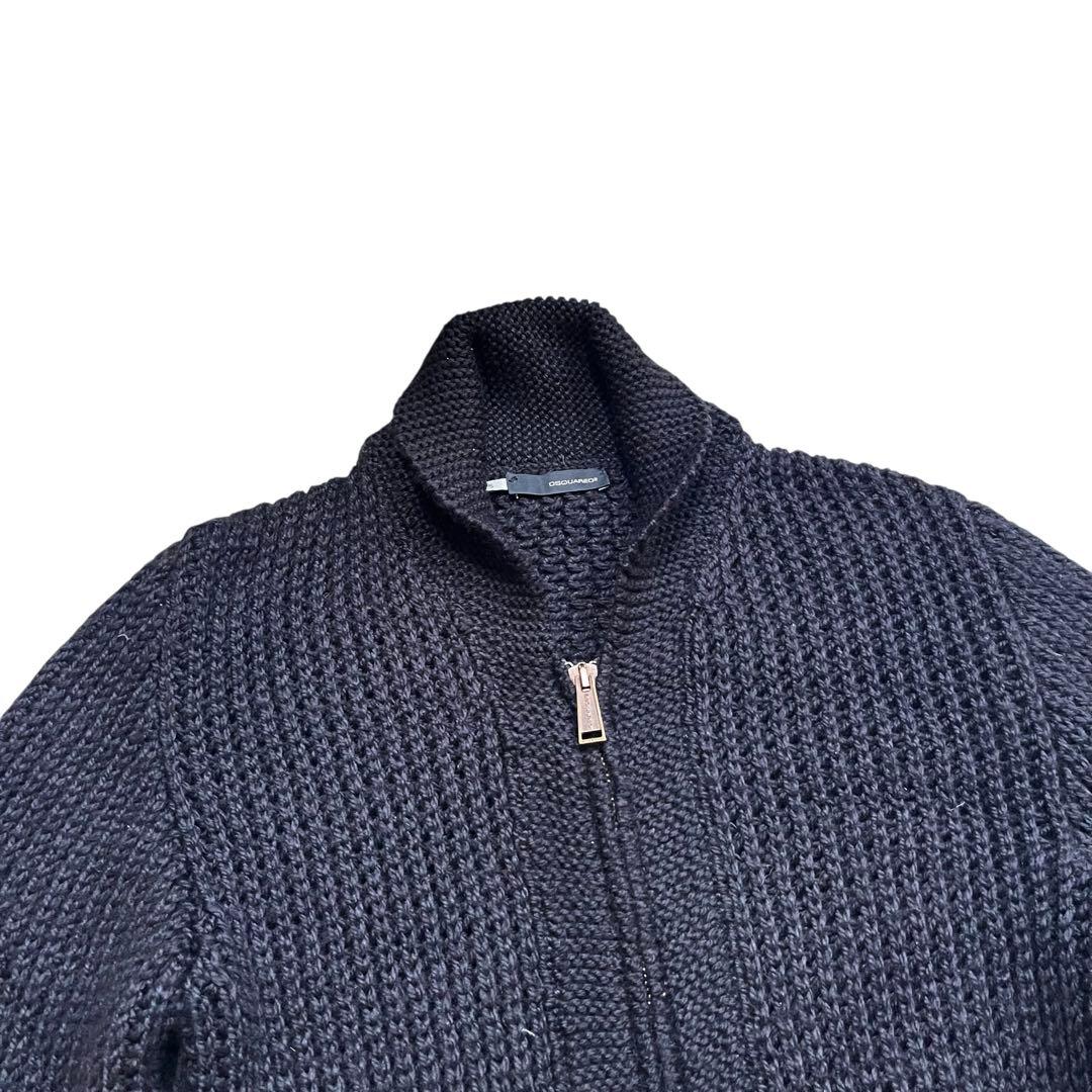 ディースクエアード DSQUARED2 ワッペン ブラック 黒ニットカーディガン