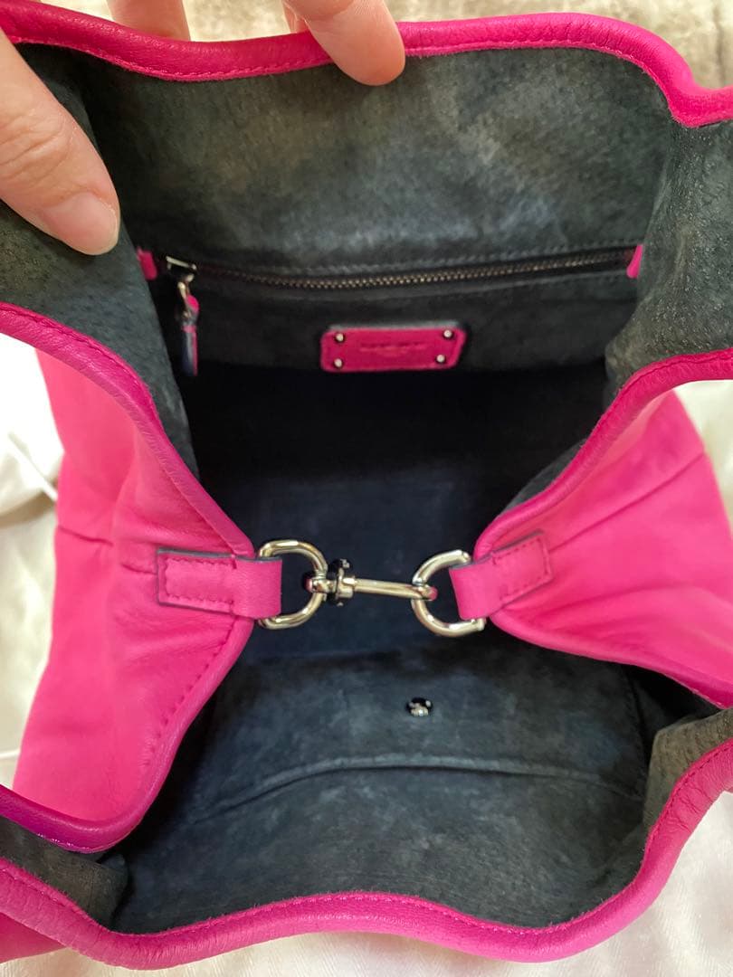 ロエベ LOEWE ハンドバッグ カリエ ピンク シルバー レザー ナッパアイレ