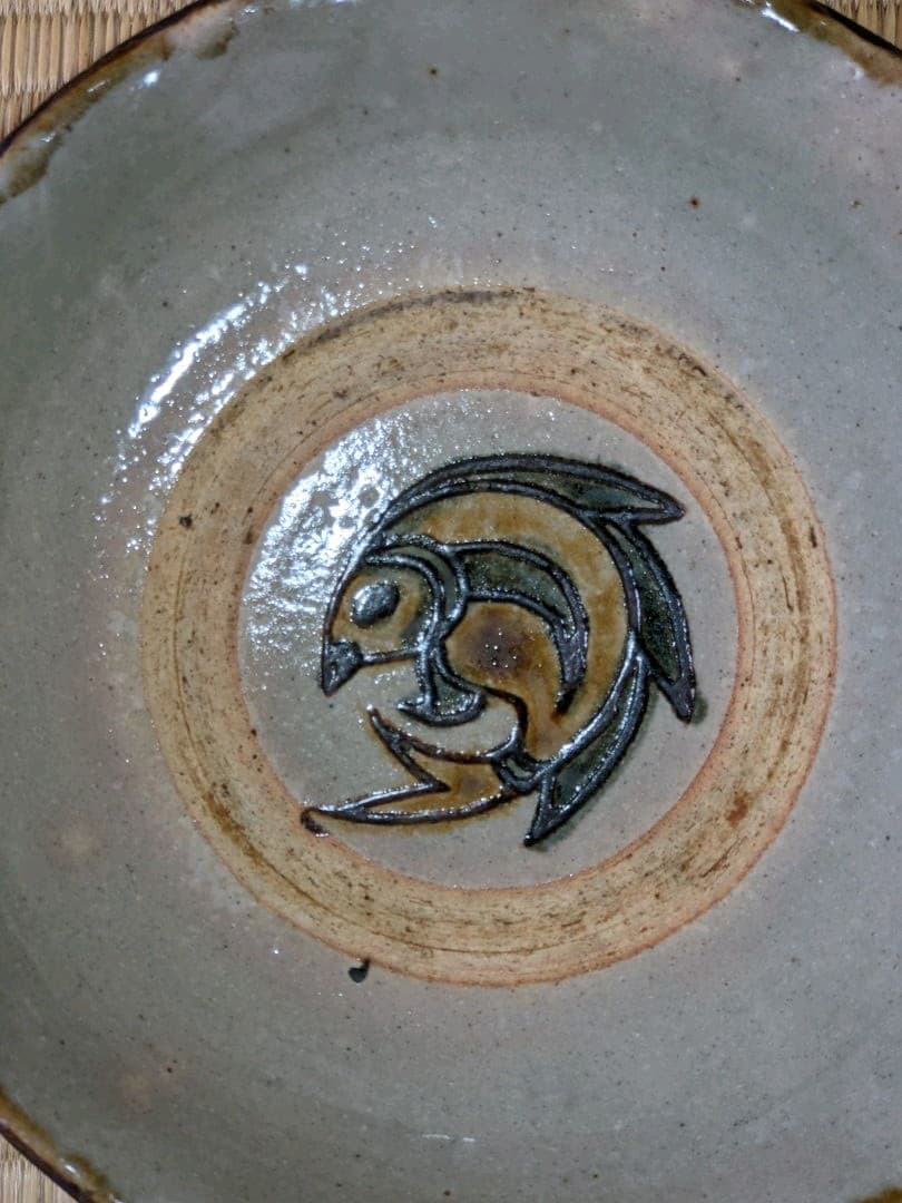 ⭐民藝 用の美！希少 昭和時代初期 琉球 沖縄 壺屋焼 魚紋皿 人間国宝 骨董品