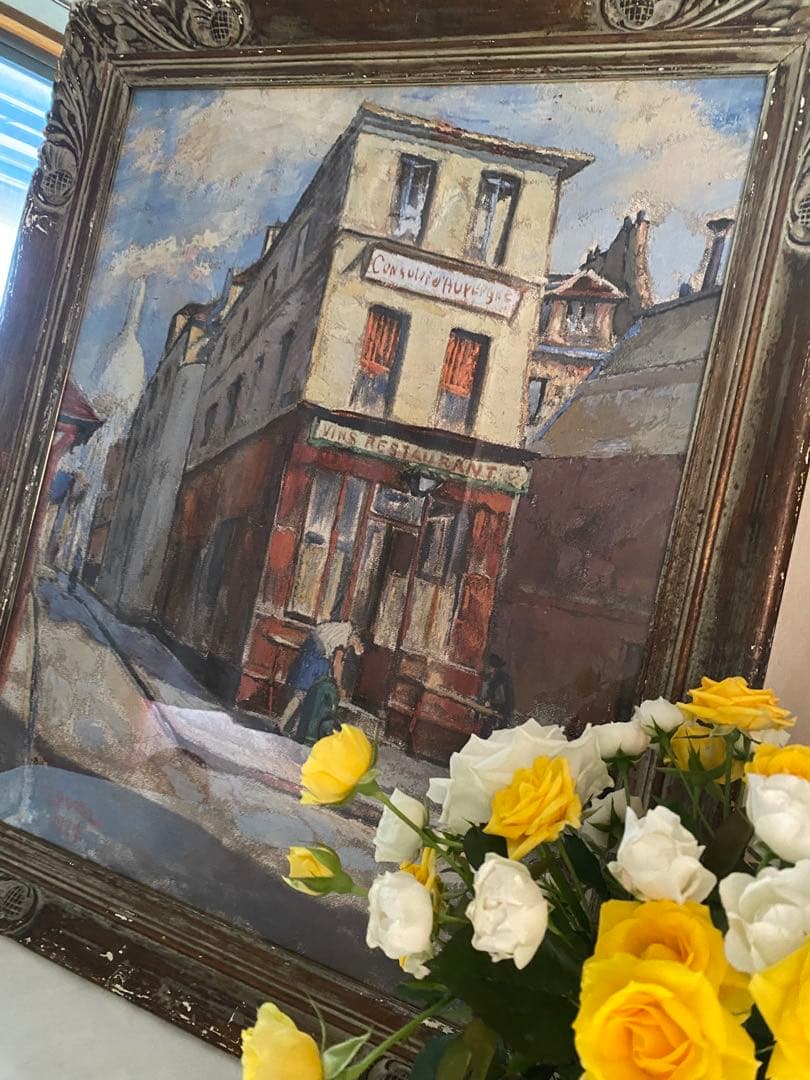 フェルナンド ラバル パリ風景 アンティーク 油絵 油彩画 額縁