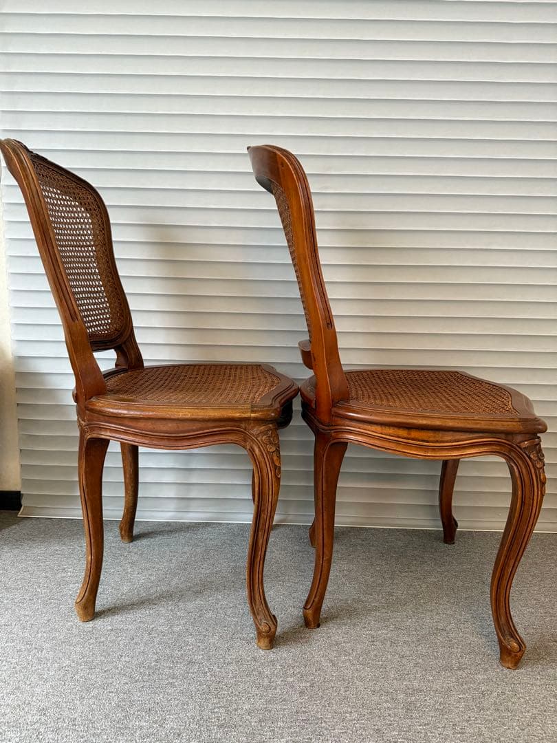 2脚☆刻印アリ】フランス アンティークチェア ダイニングチェア