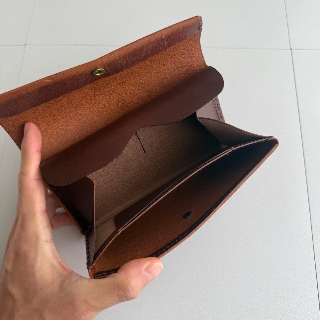 【ゆずこ】【新品未使用SAFUJI サフジ ミニ長財布（ホック） ブラウン