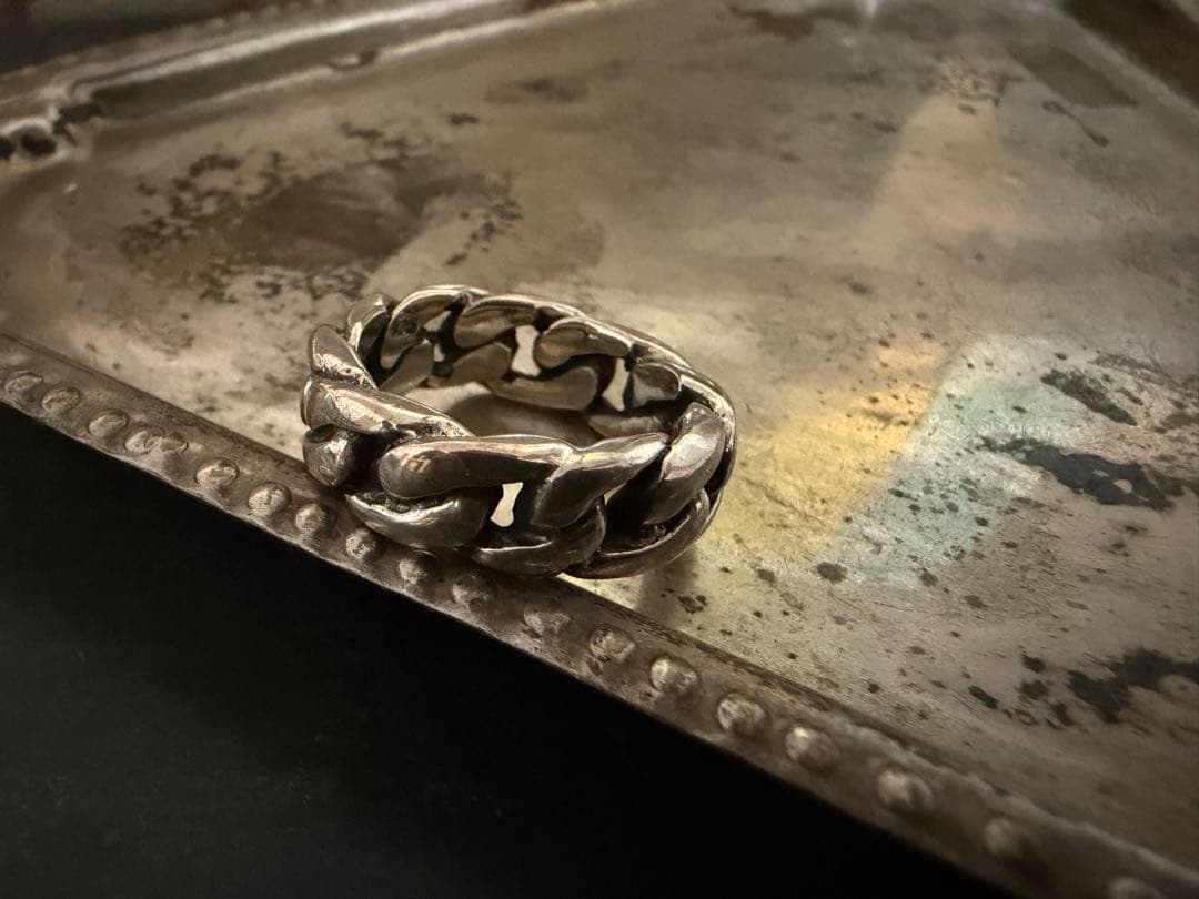 希少　ヴィンテージ　シルバー　925 喜平　チェーン　リング　アンティーク