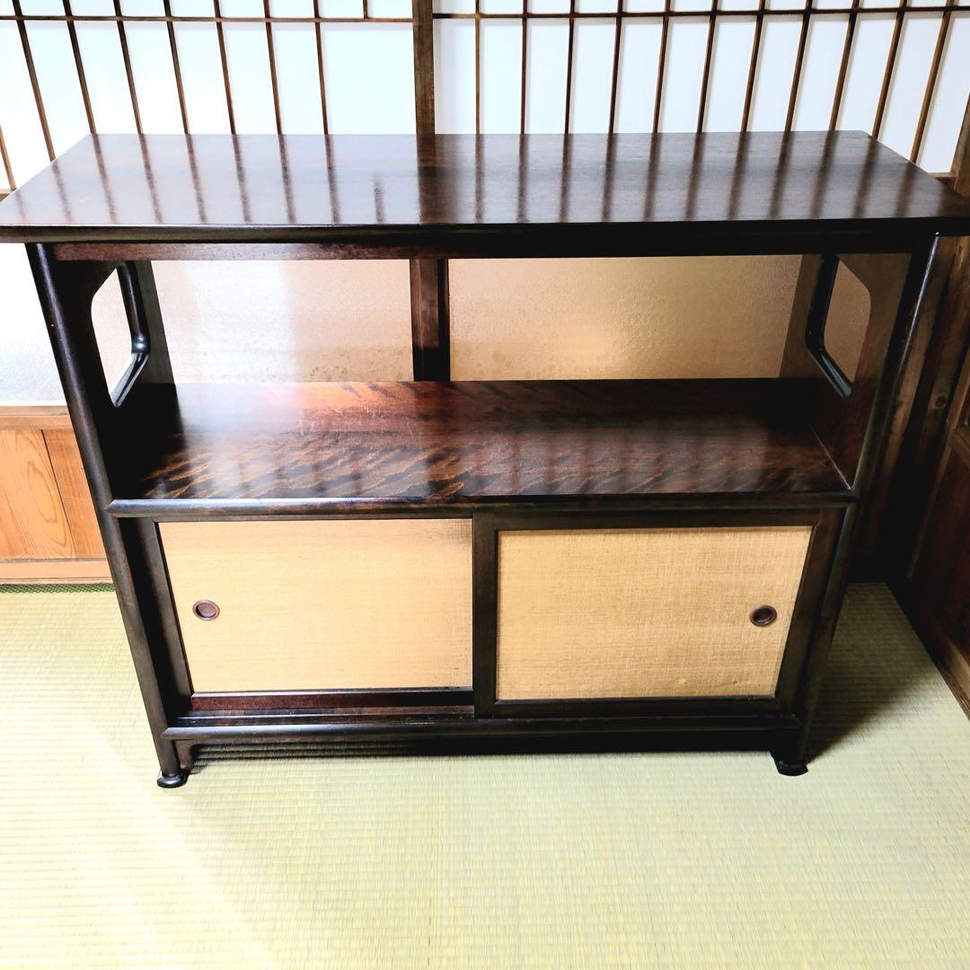 寺子屋机 総欅造り 玉杢 江戸時代 象嵌あり