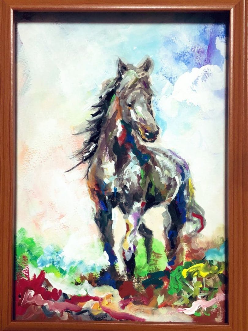 絵画 一点物 馬 micchan作