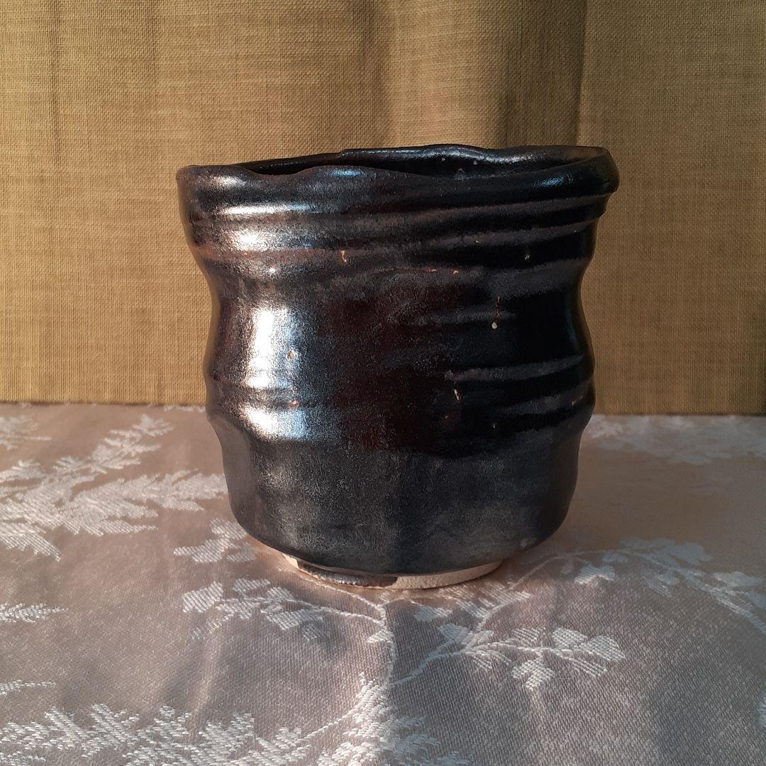 故、加藤仁　作　織部黒湯飲み