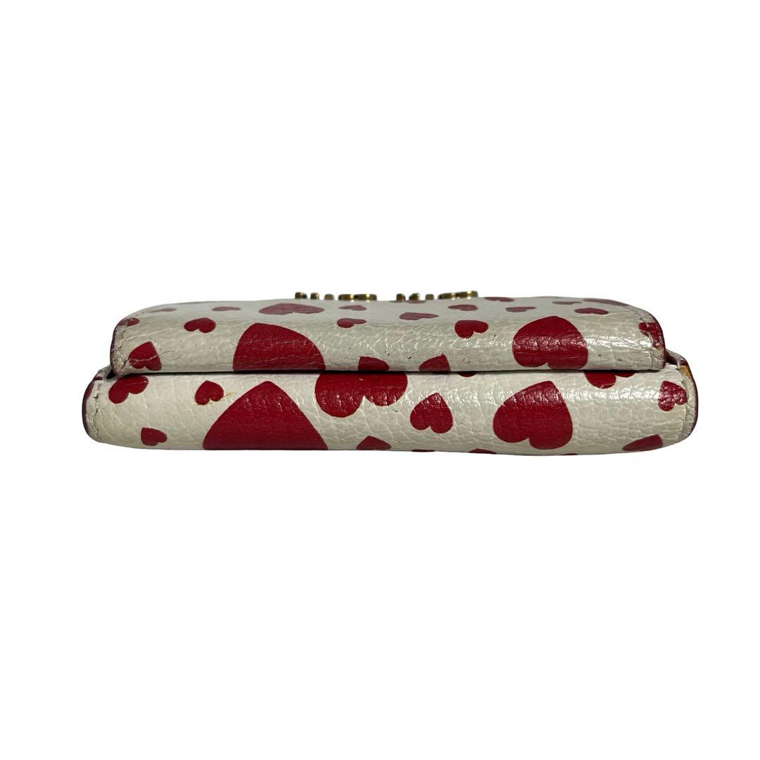 希少カラー✨ミュウミュウ 三つ折り財布 マドラス ハート 総柄 バイカラー