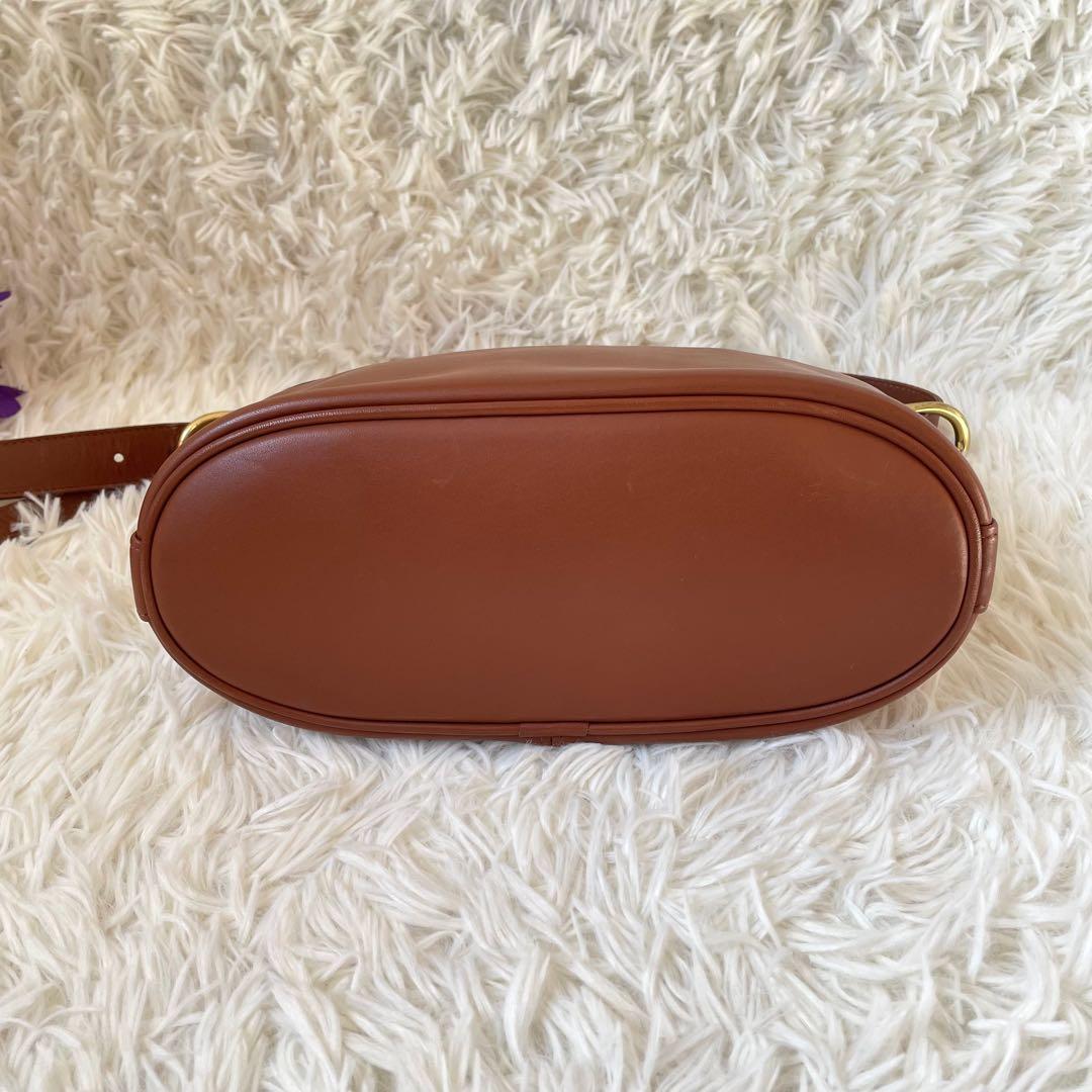 COACHオールドコーチ　ブラウンレザーショルダーバッグUSA製4143