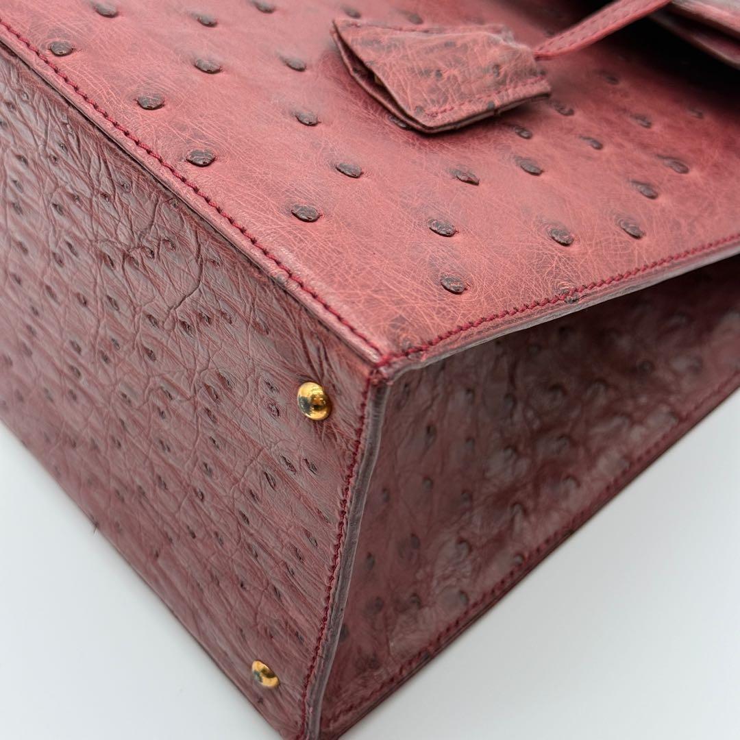 MORABITO モラビト スカラ28 オーストリッチ 赤色 レッド 付属品完備