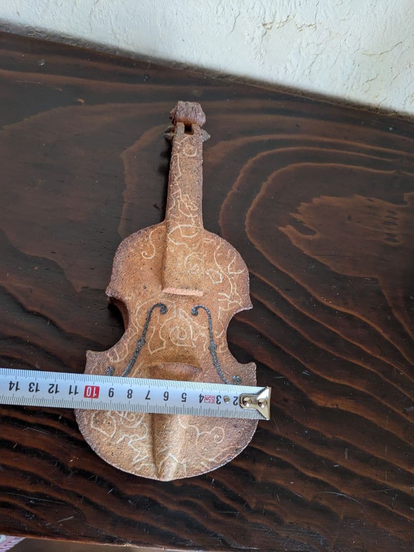 肥後博己　オブジェ　花器　陶　バイオリン