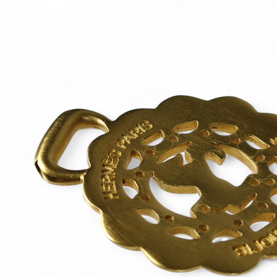 美品エルメスホースシュバルピンブローチネックレストップ