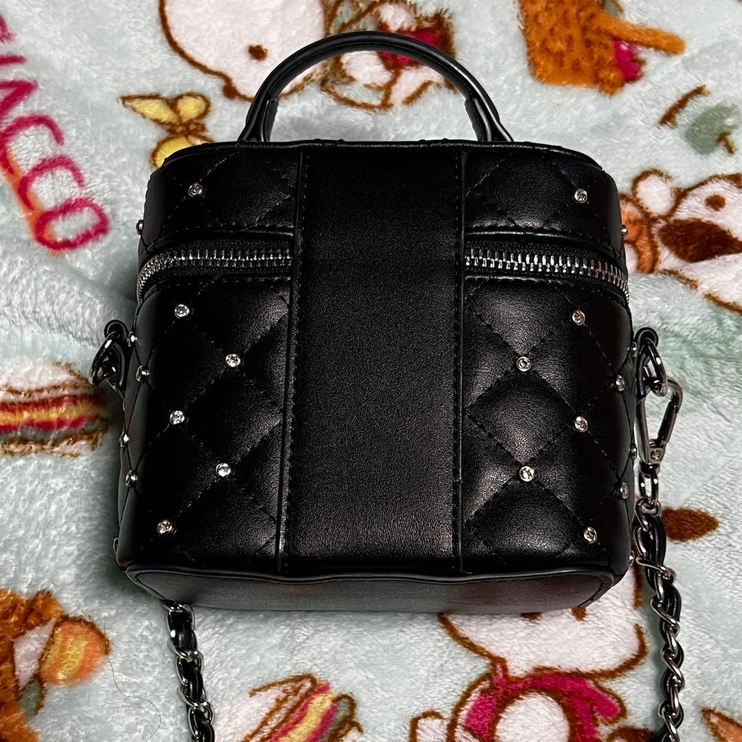 Darich ダーリッチ キルティングビジュースクエアミニバッグ BLK