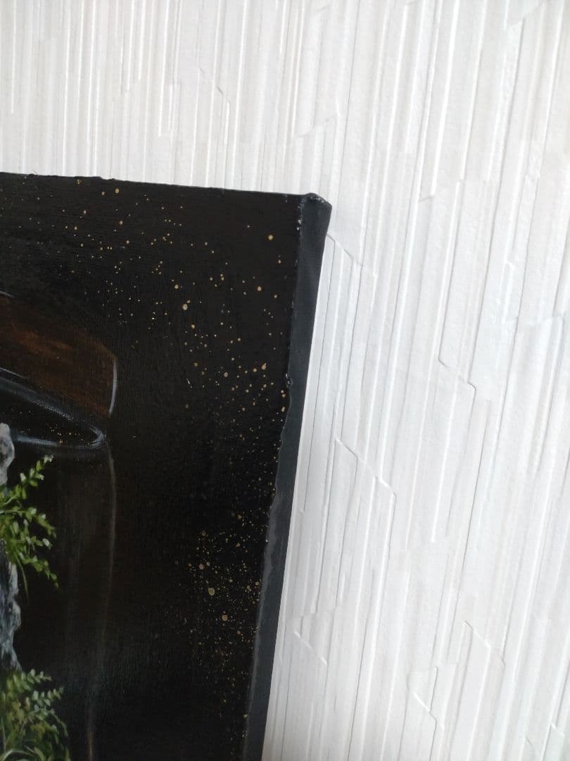 テラリウムの油絵【上昇】1点物の原画アート/作者サイン入り/F3号キャンバス